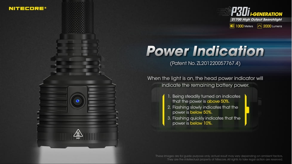 Nitecore P30i 2000 Lumen 1093 Yard Long Throw Flashlight, Black, 6952506406562