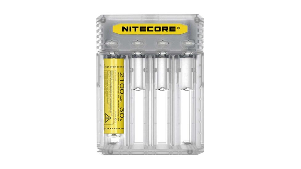 Nitecore Q4 4-Bay Quick Charger for Li-Ion, IMR Batteries, Lemonade DIM NITECORE-Q4-WHITE