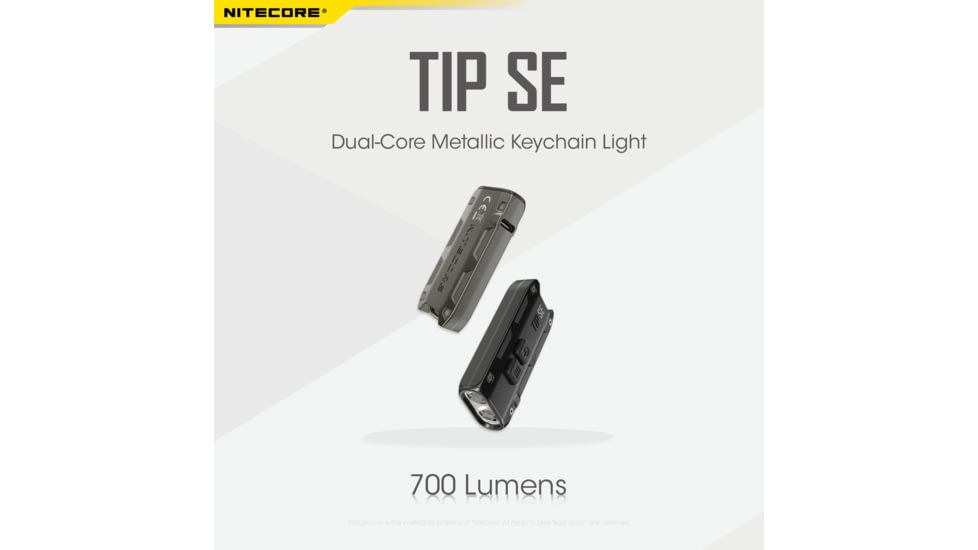 Nitecore Tip SE 700 Lumen Rechargeable Keychain EDC Flashlight, Grey, 6952506406180
