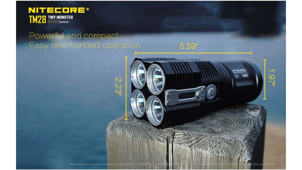 Nitecore TM28 Tiny Monster 6000 Lumen Quad Ray Flashlight, Black, 6952506402953