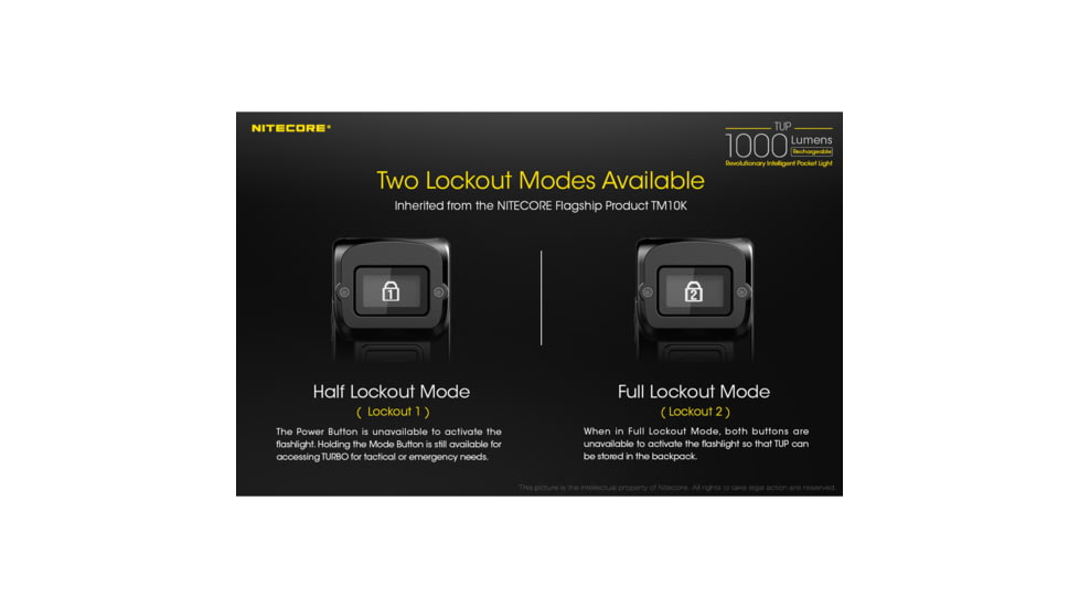 Nitecore TUP 1 x 3.7V Li-ion CREE XP-L HD V6 LED Keychain Flashlight, 1000 Lumen, Black, 6952506404940