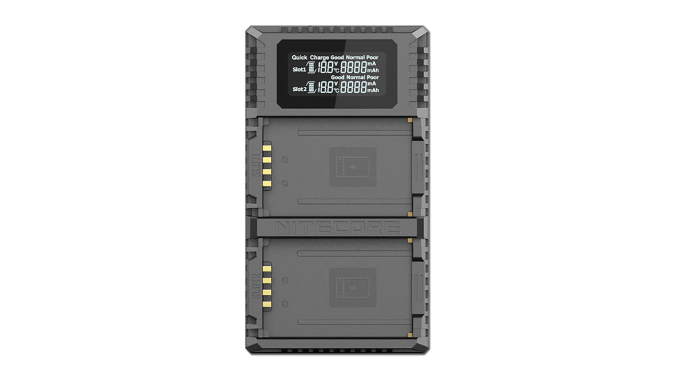 Nitecore ULM10 Pro Digital QuickCharge 2.0 USB Battery Charger for Leica BP-SCL5 Batteries, Black, 6952506492725