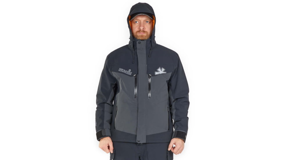 Norfin Rebel Pro Insulated Gray Rain Jacket - Men's, Gray, Large, 596003-L
