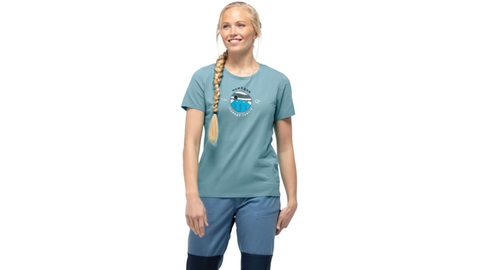 Norrona /29 Cotton Journey T-Shirt - Womens, Tourmaline, Extra Small, 7042698459343