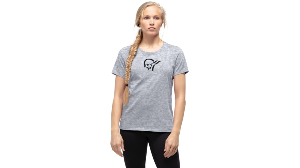 Norrona /29 Cotton Wood Viking T-Shirt - Womens, Grey Melange, Medium, 7042698459749