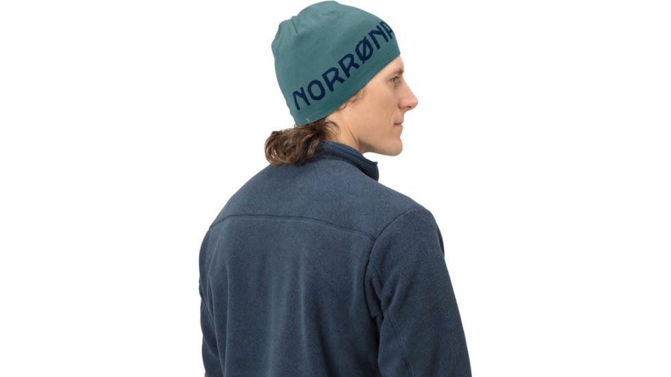 Norrona /29 Thin Logo Beanie, North Atlantic, One Size, 7042698464620