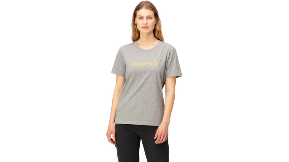 Norrona Big Stitch T-Shirt - Womens, Grey Melange, Small, 3407-23 8870 S
