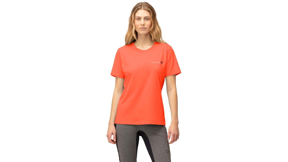 Norrona Duotone T-Shirt - Womens, Orange Alert, Large, 3410-22 5620 L