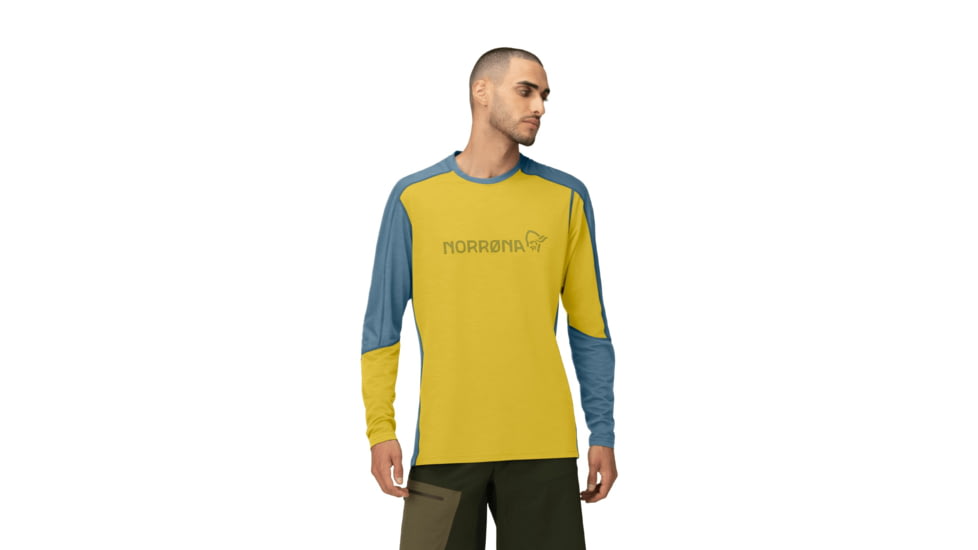 Norrona Falketind Equaliser Merino Round Neck Shirt - Mens, Calendula, 2XL, 1820-22-5566-XXL