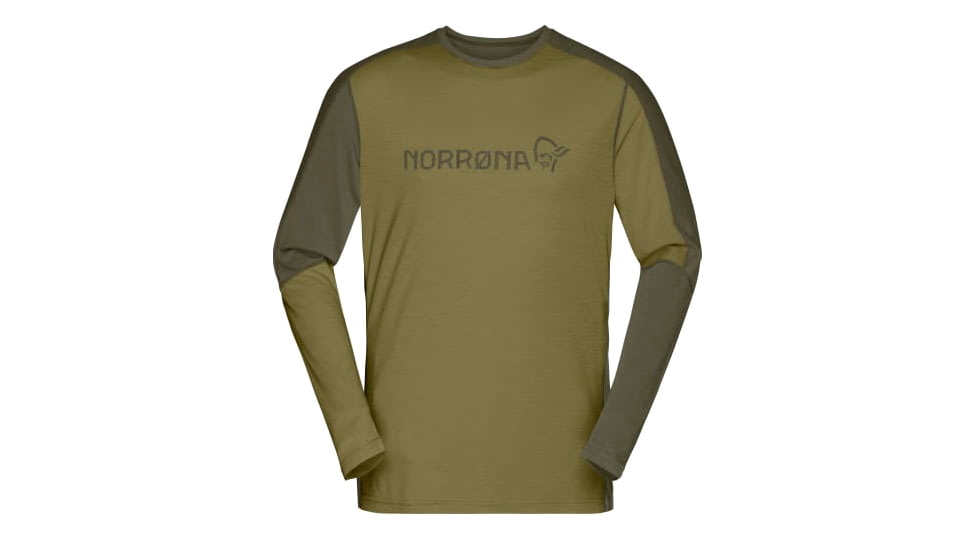 Norrona Falketind Equaliser Merino Round Neck Shirt - Mens, Olive Drab/Olive Night, Small, 1820-22 3908 S
