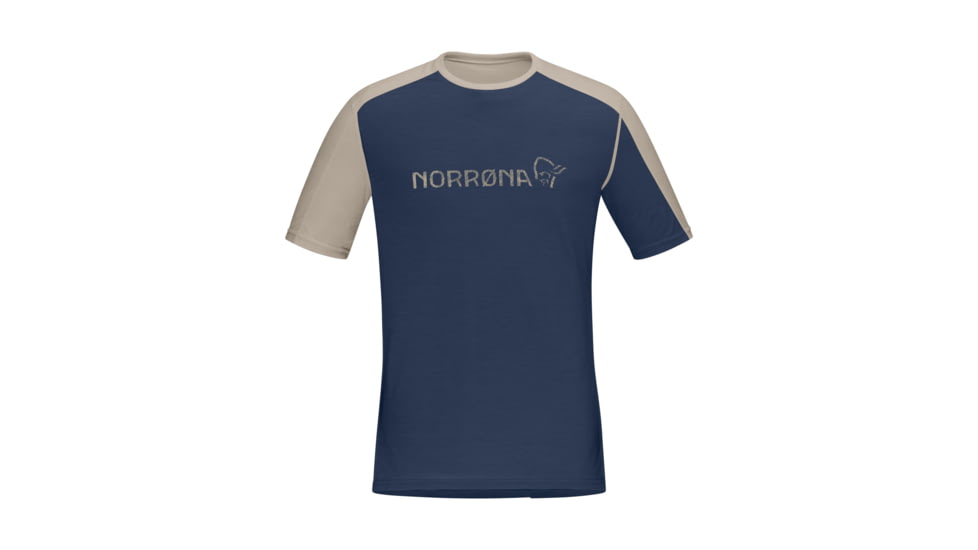 Norrona Falketind Equaliser Merino T-Shirt - Mens, Indigo Night/Pure Cashmere, Extra Large, 1821-22-2017-XL