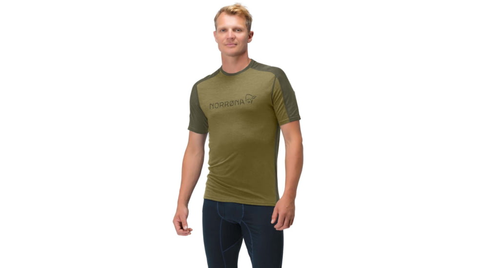 Norrona Falketind Equaliser Merino T-Shirt - Mens, Olive Drab/Olive Night, Extra Large, 1821-22 3908 XL