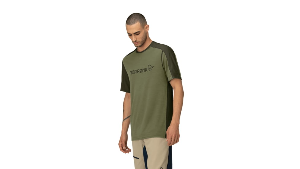 Norrona Falketind Equaliser Merino T-Shirt - Mens, Olive Night/Rosin, Extra Large, 1821-22-3319-XL