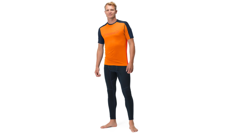 Norrona Falketind Equaliser Merino T-Shirt - Mens, Orange Popsicle/Indigo Night, 2XL, 7042698472342