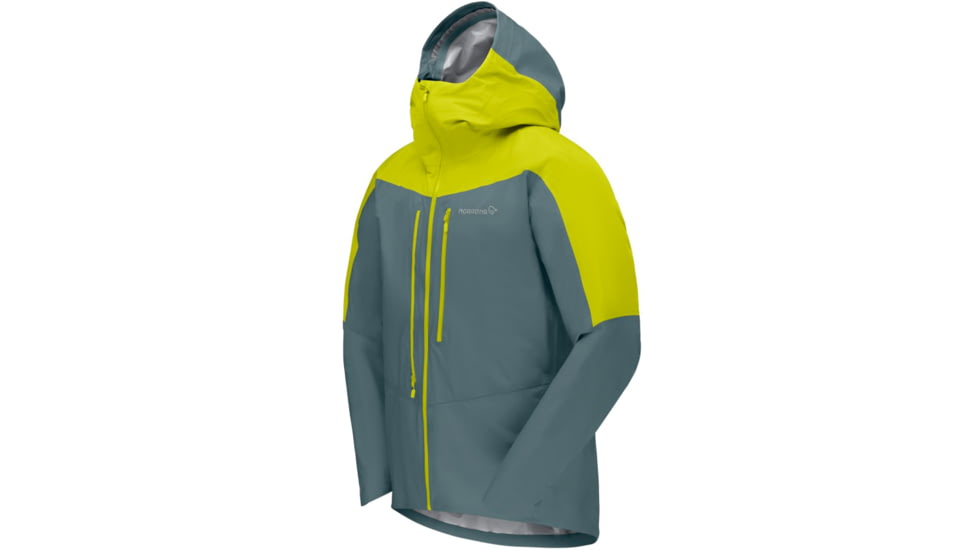 Norrona Falketind Gore-Tex Paclite Jacket - Mens, Sulphur Spring/North Atlantic, Extra Large, 7042698454676