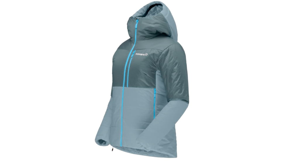 Norrona Falketind Thermo60 Hood - Womens, North Atlantic/Tourmaline, Large, 7042698454553