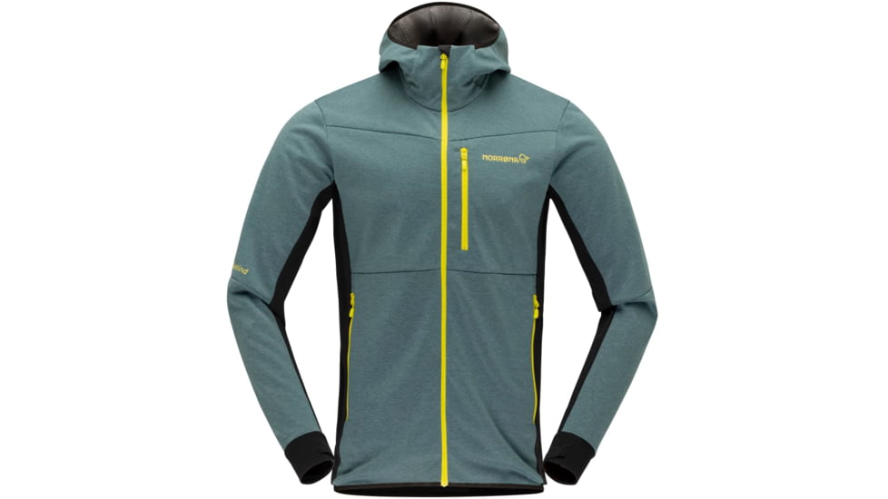 Norrona Falketind Warm2 Octa Hood - Mens, North Atlantic/Caviar, Medium, 7042698452382