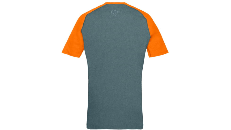 Norrona Fjora Equaliser Lightweight T-Shirt - Mens, North Atlantic/Orange Popsicle, Large, 7042698471840