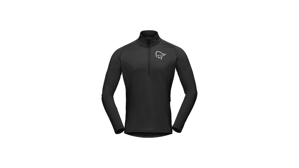 Norrona Fjora Equaliser Long Sleeve Zip Top - Mens, Caviar, Large, 2214-21-7718-L