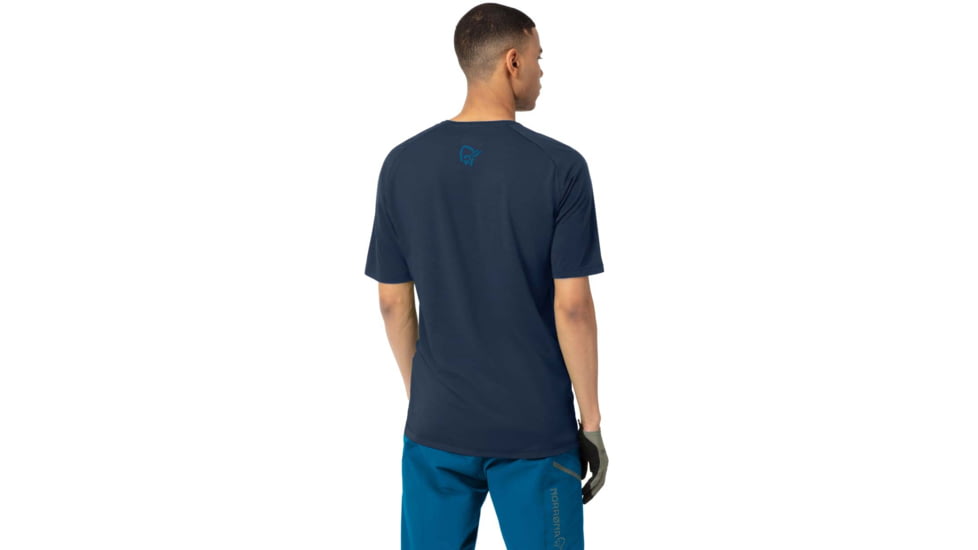 Norrona Fjora Wool T-Shirt - Mens, Indigo Night/Mykonos Blue, Extra Large, 2224-21 2379 XL