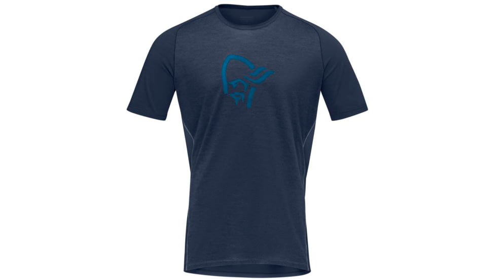 Norrona Fjora Wool T-Shirt - Mens, Indigo Night/Mykonos Blue, Extra Large, 2224-21 2379 XL