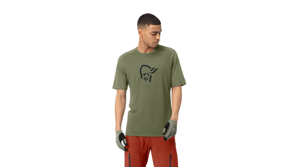 Norrona Fjora Wool T-Shirt - Mens, Olive Night, Medium, 2224-21-3301-M