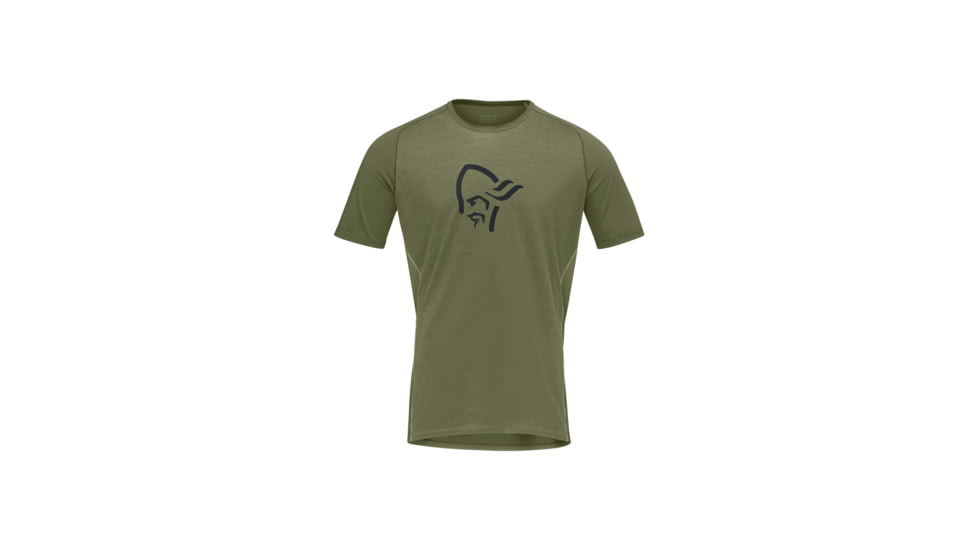 Norrona Fjora Wool T-Shirt - Mens, Olive Night, Medium, 2224-21-3301-M