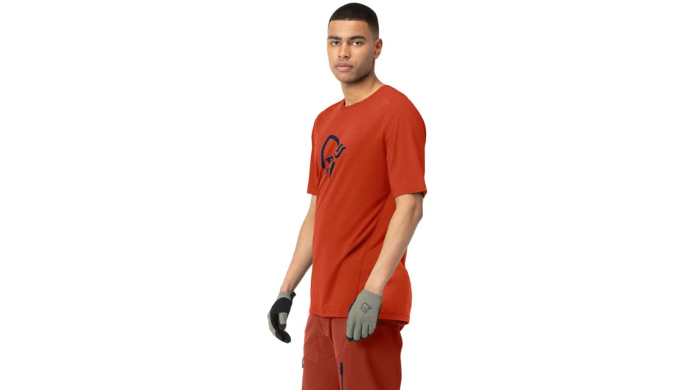 Norrona Fjora Wool T-Shirt - Mens, Rooibos Tea/Indigo Night, Medium, 2224-21 5511 M