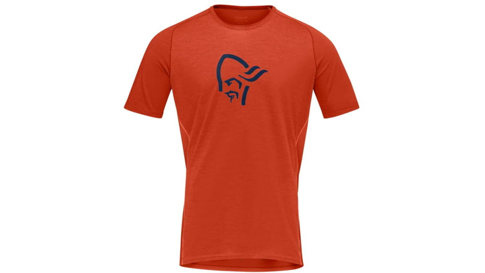 Norrona Fjora Wool T-Shirt - Mens, Rooibos Tea/Indigo Night, Medium, 2224-21 5511 M