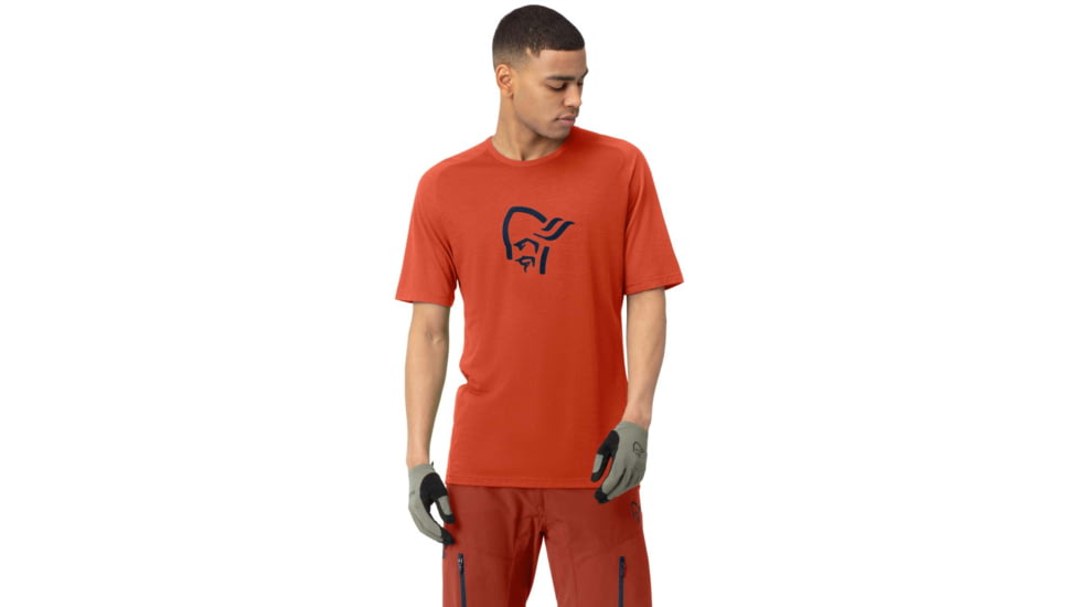 Norrona Fjora Wool T-Shirt - Mens, Rooibos Tea/Indigo Night, Medium, 2224-21 5511 M