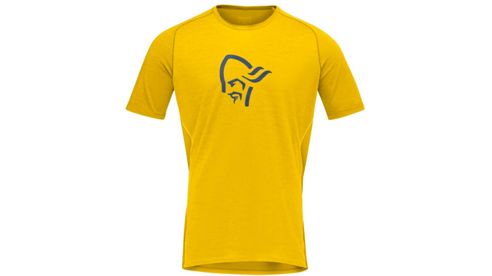 Norrona Fjora Wool T-Shirt - Mens, Sulphur/Vintage Indigo, Small, 2224-21 5012 S