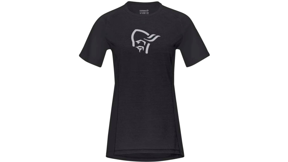 Norrona Fjora Wool T-Shirt - Womens, Caviar Black, Small, 2225-21 7718 S