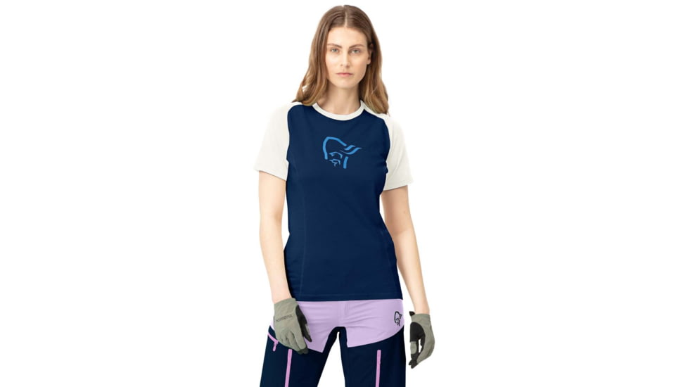 Norrona Fjora Wool T-Shirt - Womens, Indigo Night, Large, 2225-21 2295 L