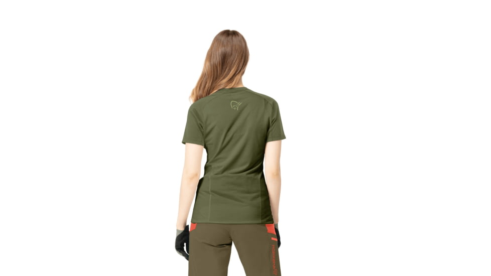 Norrona Fjora Wool T-Shirt - Womens, Olive Night, Medium, 2225-21-3301-M