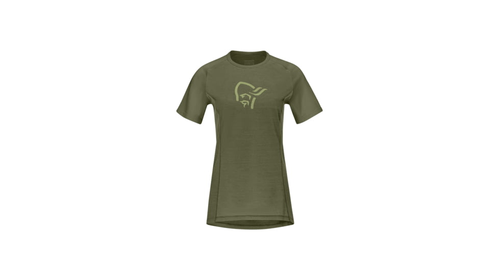 Norrona Fjora Wool T-Shirt - Womens, Olive Night, Medium, 2225-21-3301-M