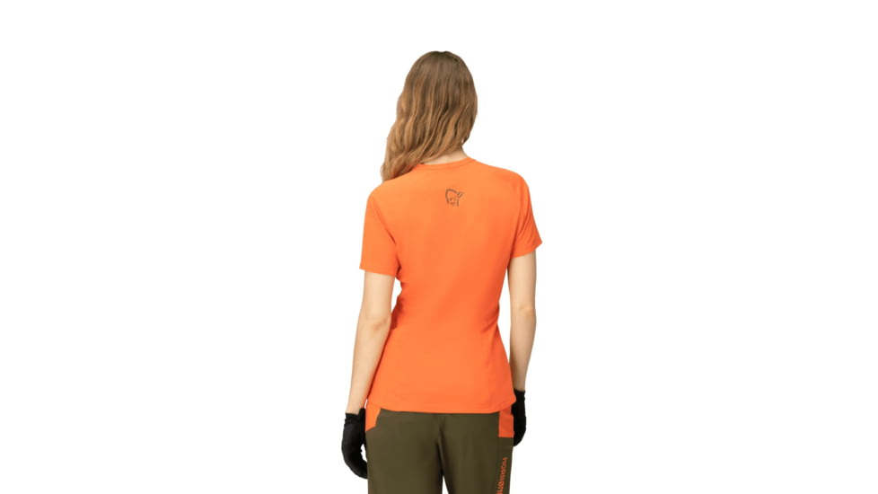 Norrona Fjora Wool T-Shirt - Womens, Orange Alert, Extra Small, 2225-21-5620-XS