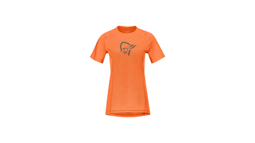 Norrona Fjora Wool T-Shirt - Womens, Orange Alert, Extra Small, 2225-21-5620-XS