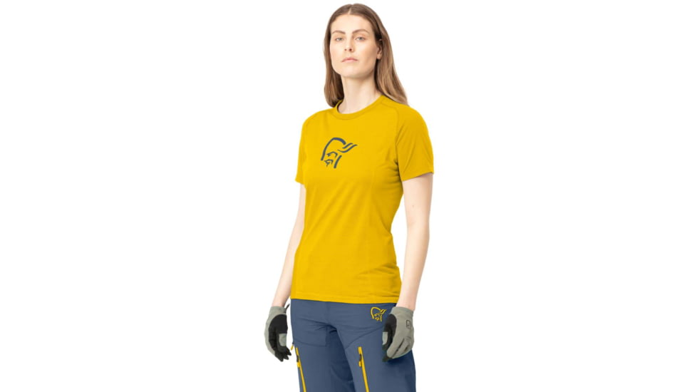 Norrona Fjora Wool T-Shirt - Womens, Sulphur, Small, 2225-21 5010 S
