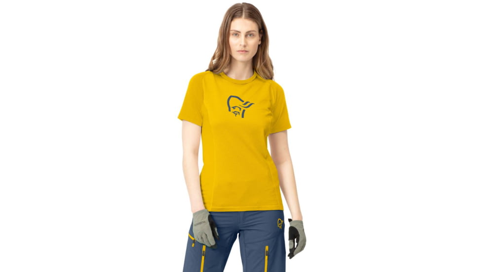 Norrona Fjora Wool T-Shirt - Womens, Sulphur, Small, 2225-21 5010 S