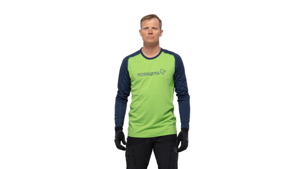 Norrona Fjr Equaliser Lightweight Long Sleeve - Mens, Foliage/Indigo Night, Extra Large, 7042698437280