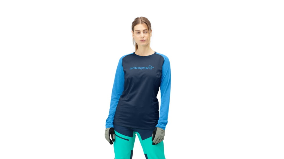 Norrona Fjr Equaliser Lightweight Long Sleeve Shirt - Womens, Indigo Night/Campanula, Medium, 7042698437761