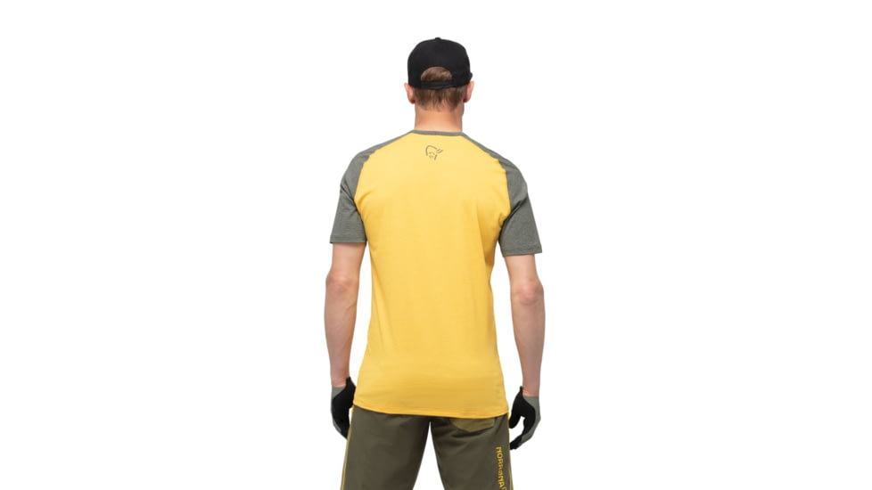 Norrona Fjr Equaliser Lightweight T-Shirt - Mens, Olive Night/Lemon Chrome, Small, 7042698437198