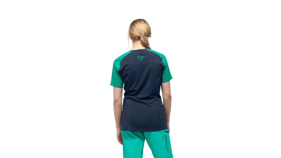 Norrona Fjr Equaliser Lightweight T-Shirt - Womens, Arcadia/Indigo Night, Extra Small, 7042698437402