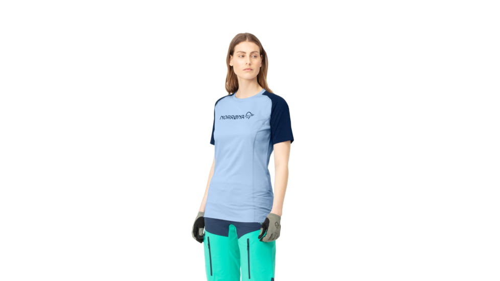 Norrona Fjr Equaliser Lightweight T-Shirt - Womens, Serenity/Indigo Night, Extra Small, 7042698398185