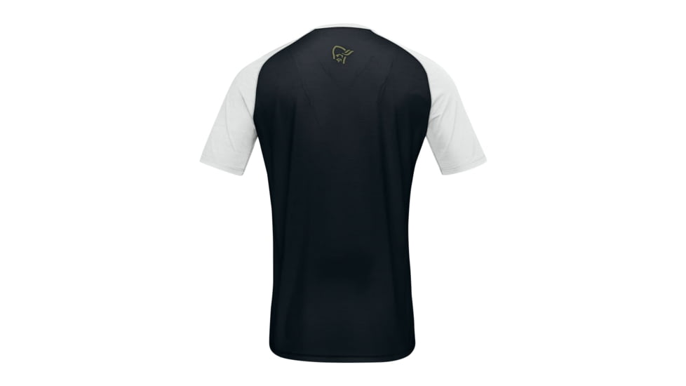 Norrona Fjr Wool T-Shirt - Mens, Olive Drab/Caviar, Large, 7042698425584