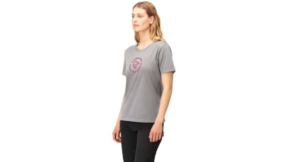 Norrona Icons T-Shirt - Womens, Grey Melange, Small, 3405-23 8870 S