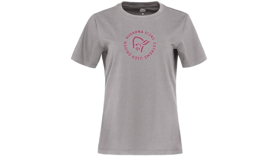 Norrona Icons T-Shirt - Womens, Grey Melange, Small, 3405-23 8870 S