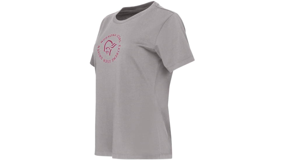 Norrona Icons T-Shirt - Womens, Grey Melange, Small, 3405-23 8870 S