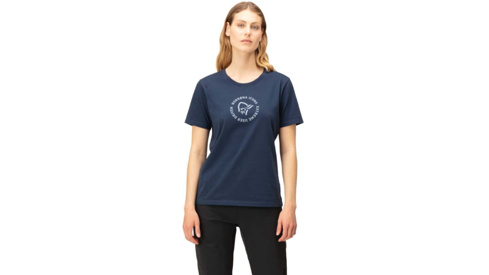 Norrona Icons T-Shirt - Womens, Indigo Night, Small, 3405-23 2295 S