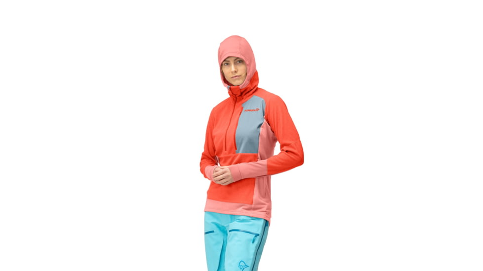 Norrona Lofoten Thermal Pro Hood - Womens, Orange Alert/Peach Amber, Small, 1003-22 5628 S
